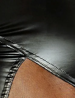Noir Handmade - Powerwetlook Overall schwarz mit Ausschnitt