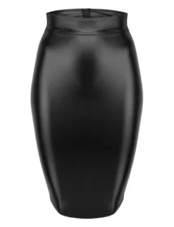 Noir Handmade - Rock aus Powerwetlook schwarz
