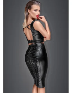 Noir Handmade - Rock aus Powerwetlook schwarz