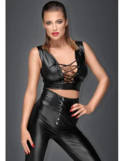 Noir Handmade - Top mit Schnürung schwarz