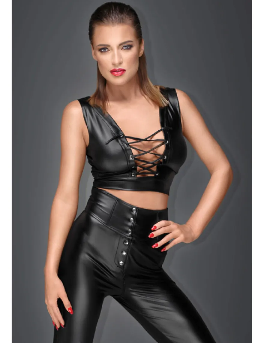 Noir Handmade - Top mit Schnürung schwarz