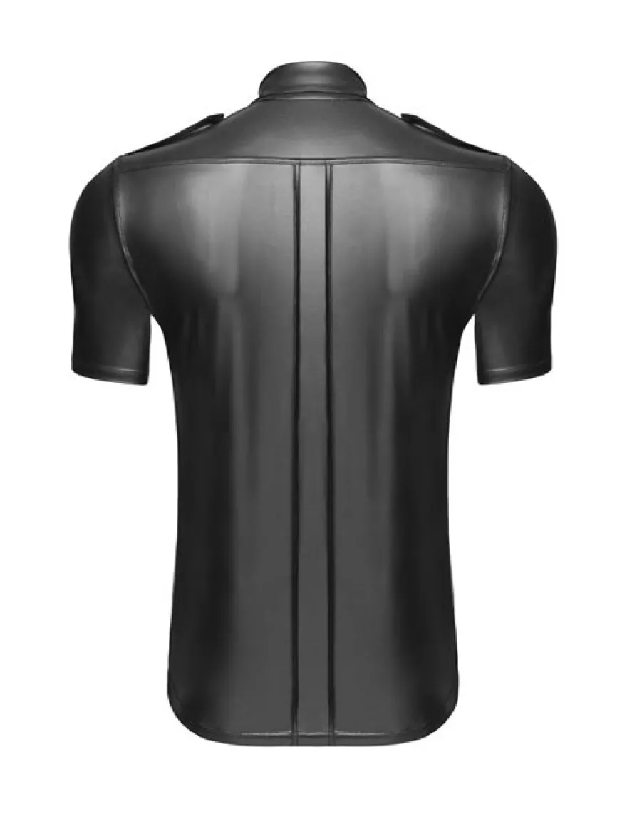 Noir Handmade - Wetlook Hemd mir kurzen Ärmeln