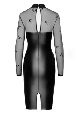 Noir Handmade - Wetlook Midikleid mit Schlitz