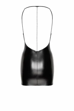 Noir Handmade - Wetlook Minikleid mit Kette
