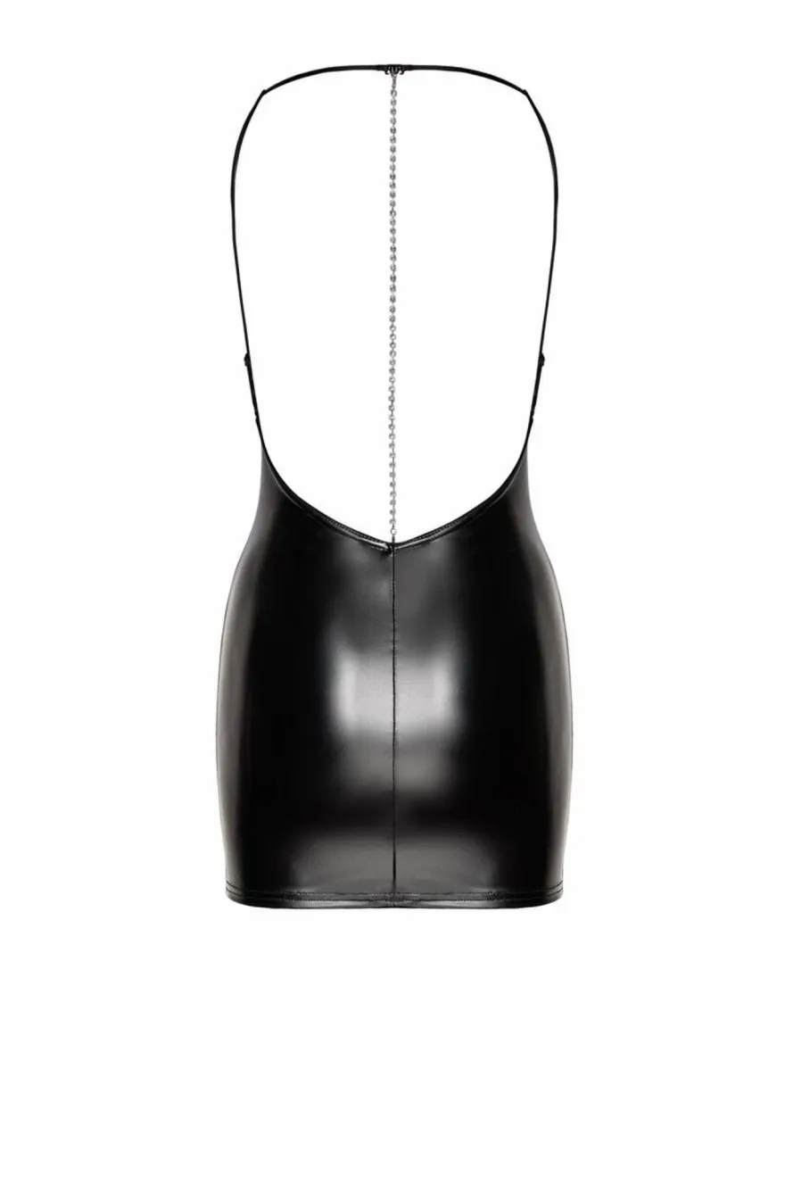 Noir Handmade - Wetlook Minikleid mit Kette