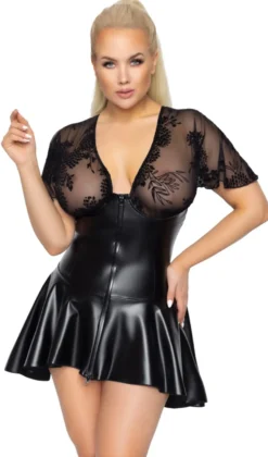 Noir Handmade - Wetlook Minikleid
