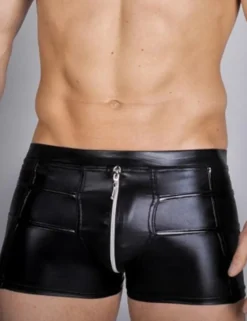 Noir Handmade - Wetlook Shorts mit Reißverschluss