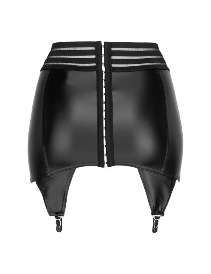Noir Handmade - Wetlook Strapsrock mit elastischen Bändern
