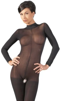 NO:XQSE - Catsuit ouvert schwarz