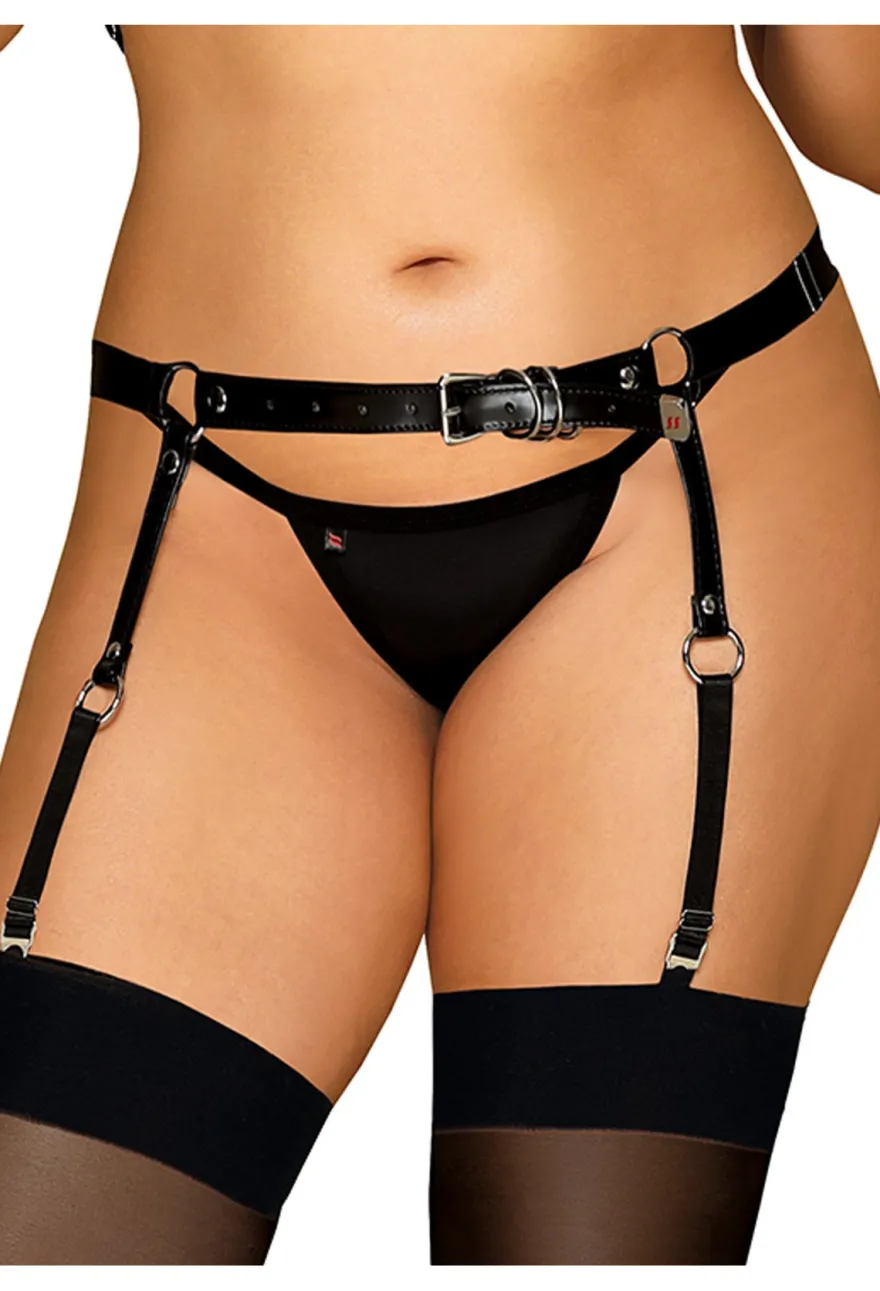 OB A756 harness garter belt black Size Plus