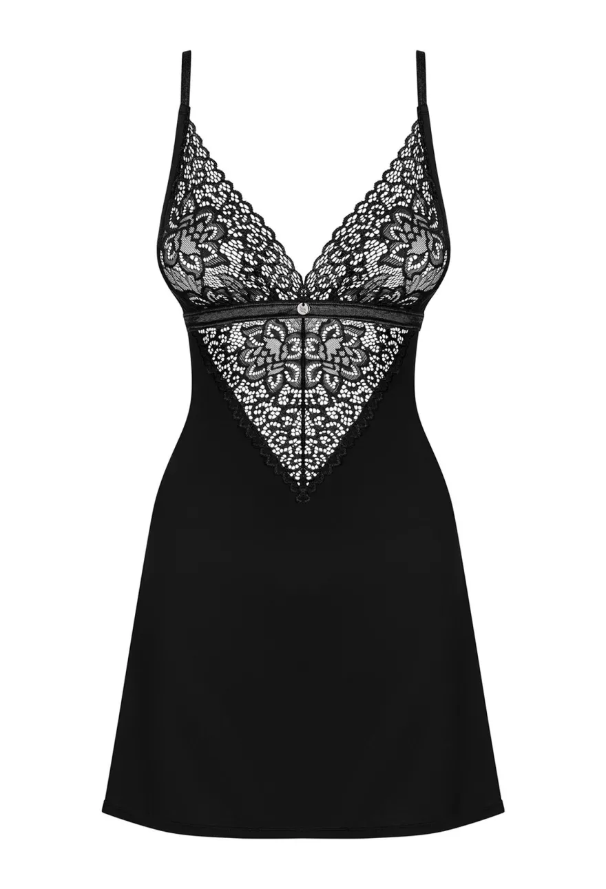 Obsessive - Cecilla Negligée & String schwarz