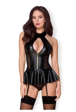 Obsessive-Corset & Thong im Wetlook