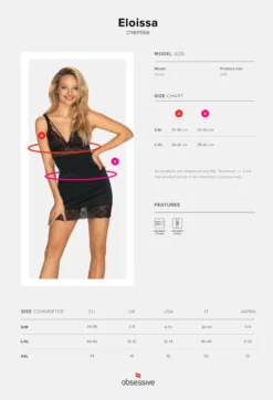 Obsessive - Eloissa Chemise und String schwarz