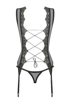 Obsessive - Meshlove Corset & Thong schwarz
