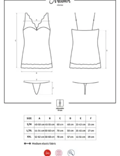 Obsessive - Miamor Chemise & String schwarz