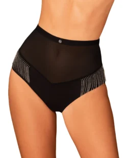 Obsessive - Panty mit Zierketten aus feinem Material