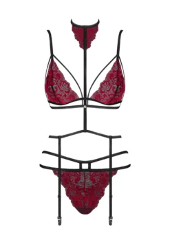Obsessive - Sugestina 3 teiliges Straps Set rot