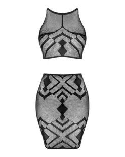 Obsessive - Top und Rock Set aus Netz