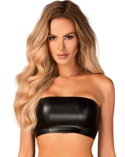 Obsessive - Wetlook Top aus weichem Material schwarz