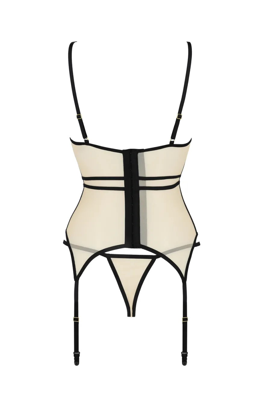 Passion Exclusiv - Straps-Dessous-Set aus Tüll mit String