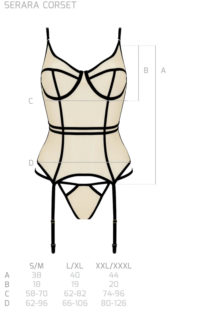 Passion Exclusiv - Straps-Dessous-Set aus Tüll mit String