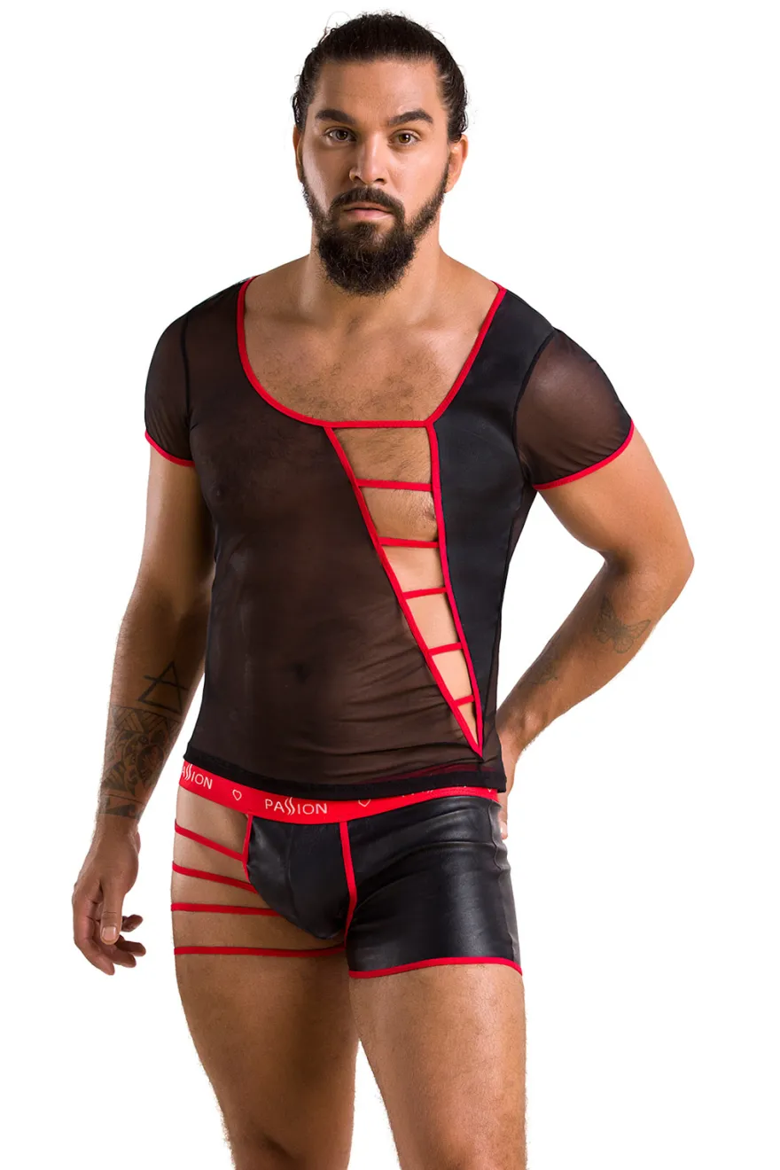 Passion - Herren Lingerie Set schwarz / rot