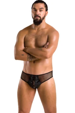 Passion - Herren Netz Slip mit Schnürung