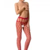 Passion - S021 Ouvert Netzstrumpfhose rot