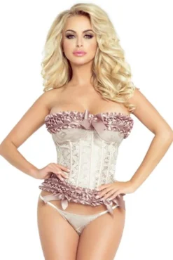 Provocative Dessous - Brokat Corsage creme