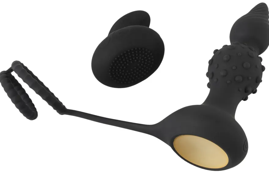Rebel - Butt Plug with Cock and Ball Rings mit Fernbedienung
