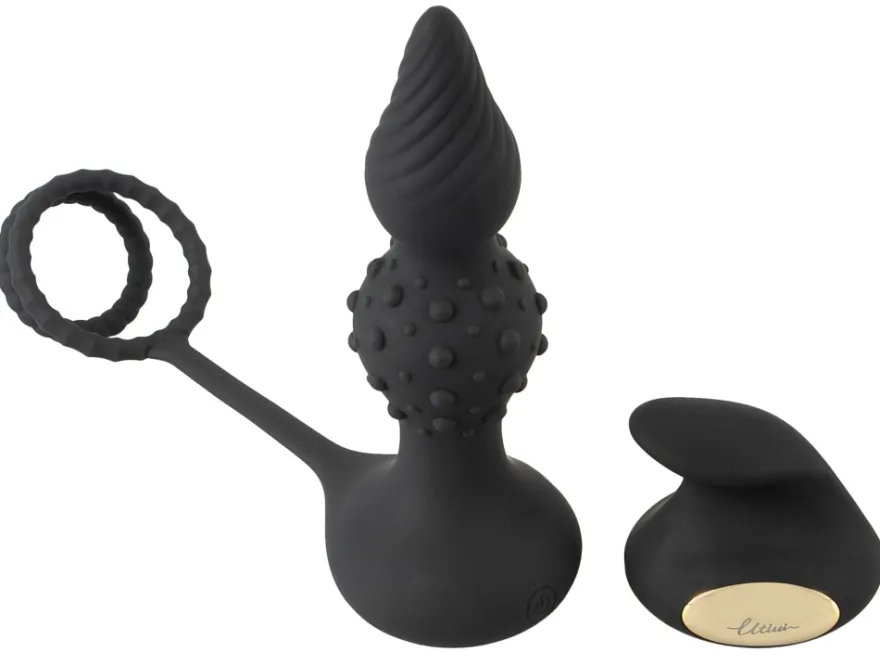 Rebel - Butt Plug with Cock and Ball Rings mit Fernbedienung