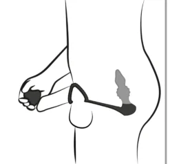 Rebel - Butt Plug with Cock and Ball Rings mit Fernbedienung