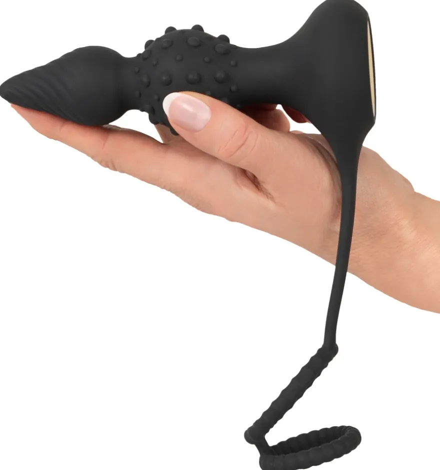 Rebel - Butt Plug with Cock and Ball Rings mit Fernbedienung