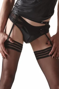 Regnes Fetish Planet - Crossdresser Fetish Line - Slip und Strumpfhaltergürtel CRDSET004 schwarz