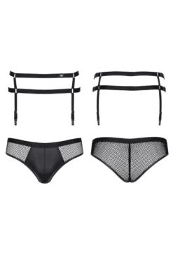 Regnes Fetish Planet - Crossdresser Fetish Line - Slip und Strumpfhaltergürtel CRDSET004 schwarz