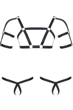 REGNES FETISH PLANET - Harness und String im Set schwarz