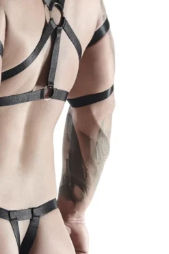 REGNES FETISH PLANET - Harness und String im Set schwarz