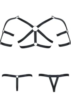 REGNES FETISH PLANET - Harness und String im Set schwarz