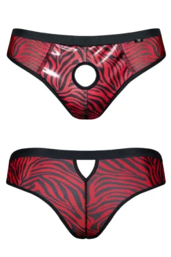 Regnes Fetish Planet - Herren Ouvert Slip im Zebra-Look