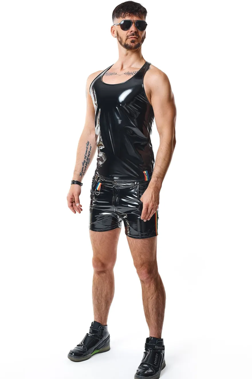 Regnes Fetish Planet - Herren Tank Top aus glänzendem Material