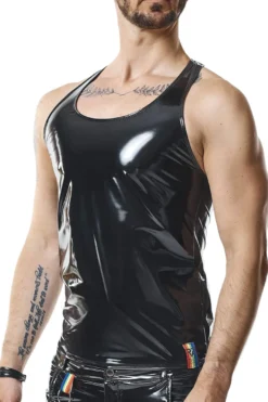 Regnes Fetish Planet - Herren Tank Top aus glänzendem Material