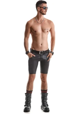 Regnes Fetish Planet - Lange Wetlook Herren-Shorts