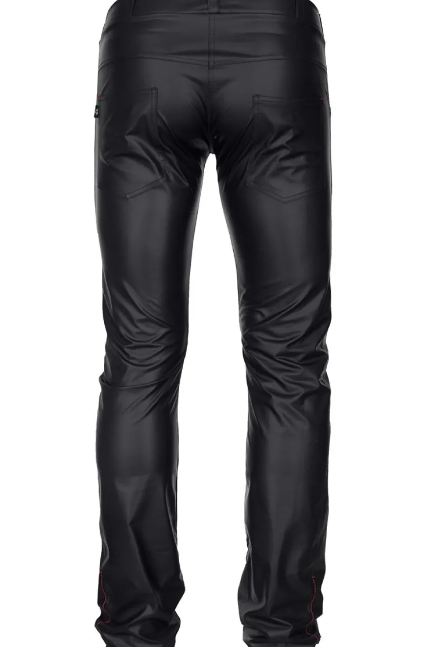 Regnes Fetish Planet - Lange Wetlook Herren Hose schwarz