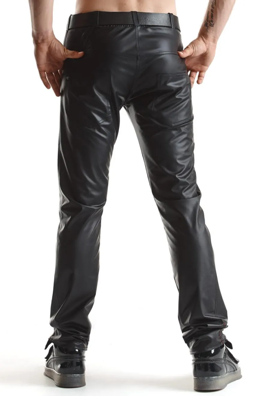 Regnes Fetish Planet - Lange Wetlook Herren Hose schwarz