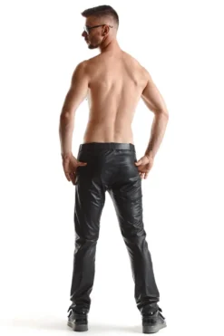 Regnes Fetish Planet - Lange Wetlook Herren Hose schwarz