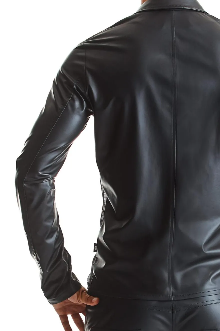 Regnes Fetish Planet - Mesh-Wetlook Jacke schwarz