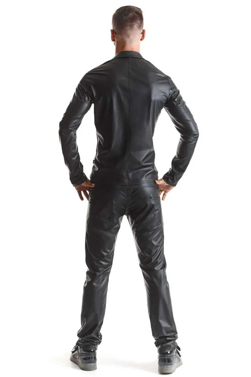 Regnes Fetish Planet - Mesh-Wetlook Jacke schwarz