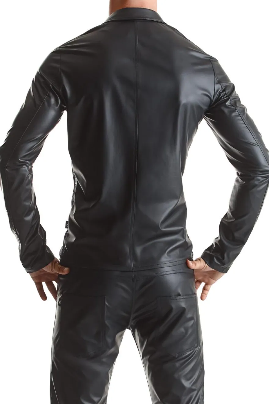 Regnes Fetish Planet - Mesh-Wetlook Jacke schwarz