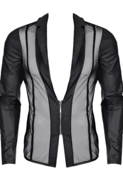 Regnes Fetish Planet - Mesh-Wetlook Jacke schwarz