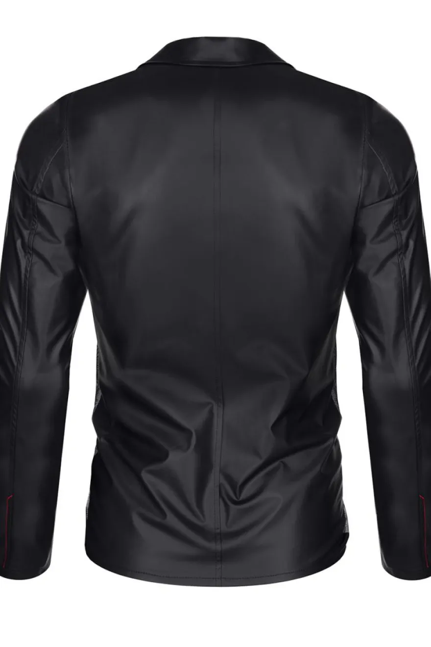 Regnes Fetish Planet - Mesh-Wetlook Jacke schwarz
